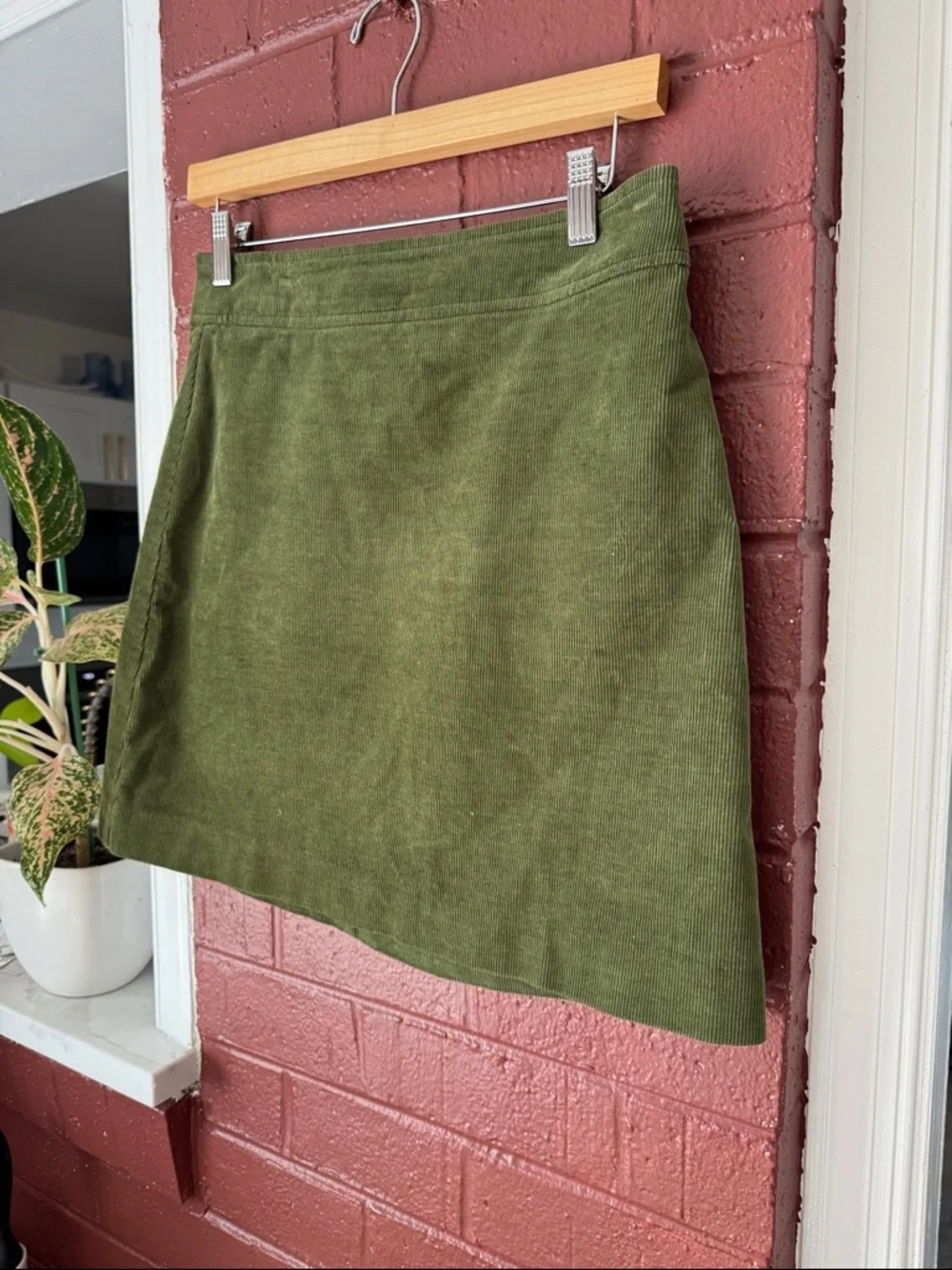J. Crew Olive Green Corduroy A-Line Mini Skirt Size 2